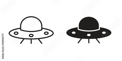 UFO icon outline vector Thin line. flat vector simple elements.