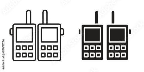Two way radio icon outline vector Thin line. flat vector simple elements.