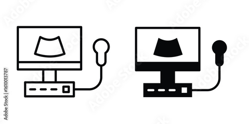 Ultrasonography icon outline vector Thin line. flat vector simple elements.