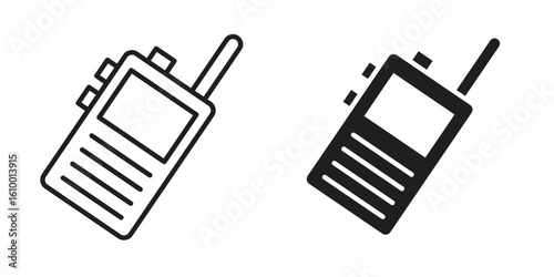 Walkie talkie icon outline vector Thin line. flat vector simple elements.