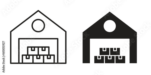 Warehouse icon outline vector Thin line. flat vector simple elements.