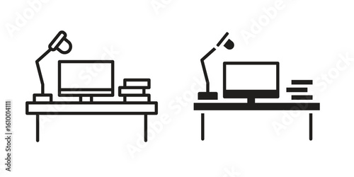 Workspace icon outline vector Thin line. flat vector simple elements.
