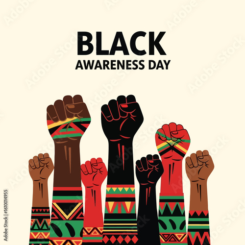 Symbolic Fists Raising Unity and Empowerment in a Diverse Community