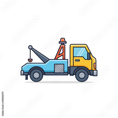 Vehicle Recovery in Urban Environment with Vector Illustration Viewpoint