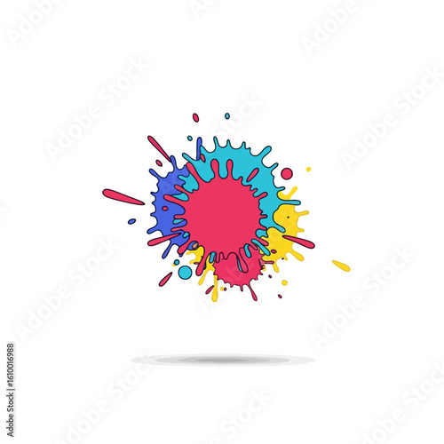 Colorful Splash: A vibrant splash of paint in various hues, symbolizing creativity and artistic expression. The dynamic arrangement of colors and textures captures the essence of artistic freedom.