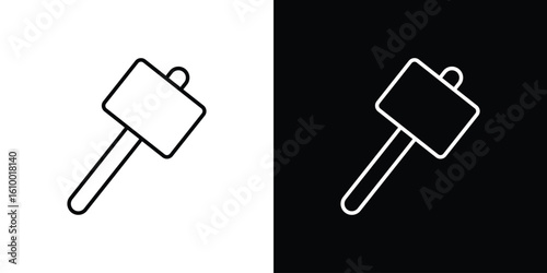 Wooden mallet icon vectors - high quality black style vector icons