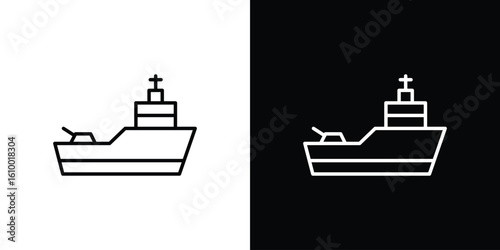 Warship icon vectors - high quality black style vector icons