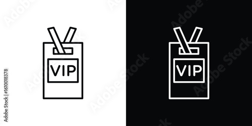 VIP neck tag icon vectors - high quality black style vector icons