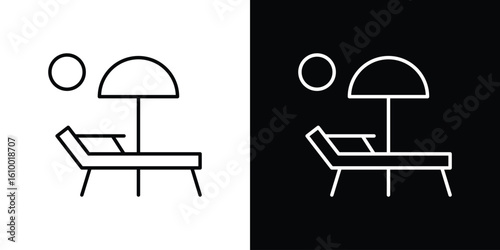Sun bed icon vectors - high quality black style vector icons