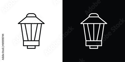Street lamp icon vectors - high quality black style vector icons