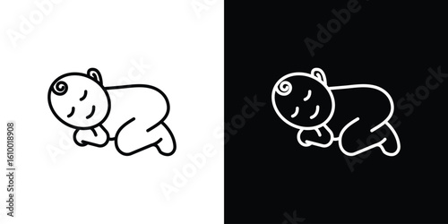 Sleeping baby icon vectors - high quality black style vector icons