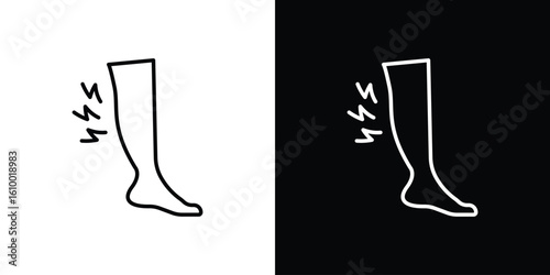 Shin pain icon vectors - high quality black style vector icons