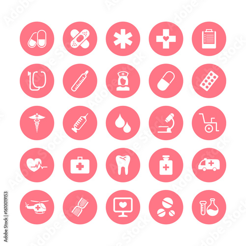 simple flat medical icon collection