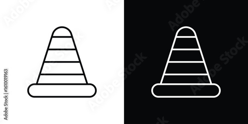 Road cone icon vectors - high quality black style vector icons