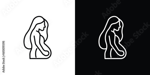 Pregnant woman icon vectors - high quality black style vector icons