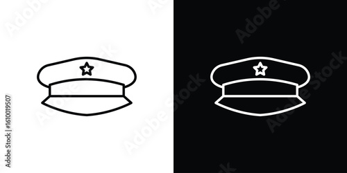 Police cap icon vectors - high quality black style vector icons