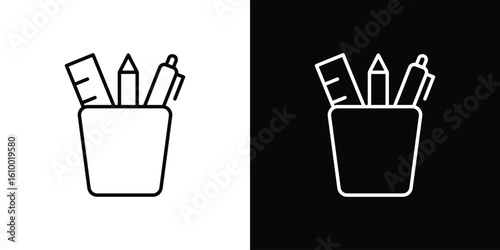 Pencil holder icon vectors - high quality black style vector icons