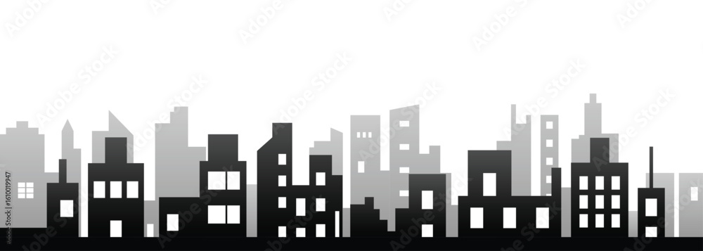 Fototapeta premium Vector Skyline Building Silhouette Background