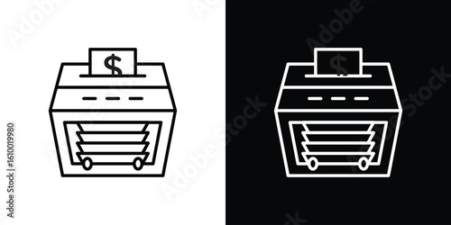 Money counting machine icon vectors - high quality black style vector icons