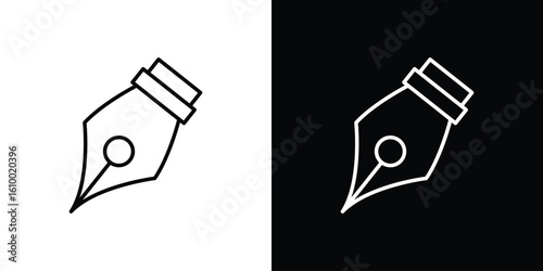 Ink pen icon vectors - high quality black style vector icons