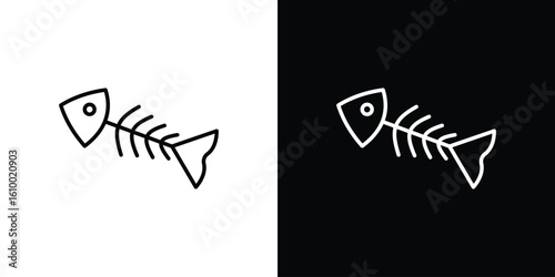 Fishbone icon vectors - high quality black style vector icons