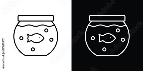 Fish bowl icon vectors - high quality black style vector icons