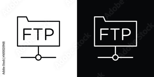 FTP icon vectors - high quality black style vector icons
