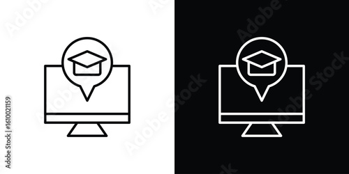 E learning icon vectors - high quality black style vector icons