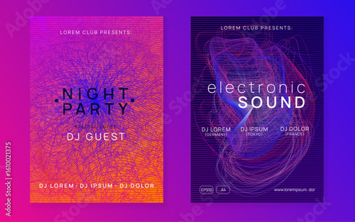 Fest Magazine. Violet Dj Flyer. Edm Concert Template. Soundwave Disco Illustration. Trance Invite. Discotheque Banner. Blue Dance Design. Pink Fest Magazine