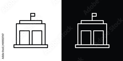City hall building icon vectors - high quality black style vector icons