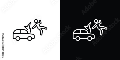 Car accident icon vectors - high quality black style vector icons