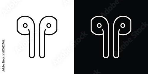 Air pods icon vectors - high quality black style vector icons