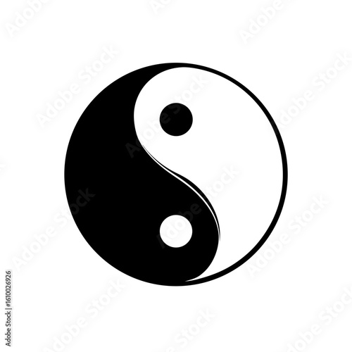 yin yang symbol on white