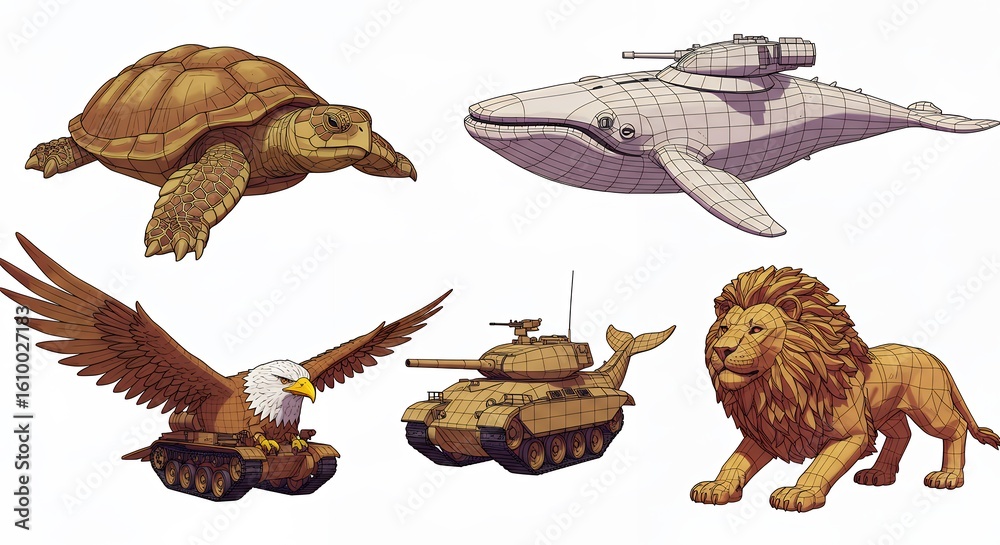 Obraz premium Cartoon animals illustration