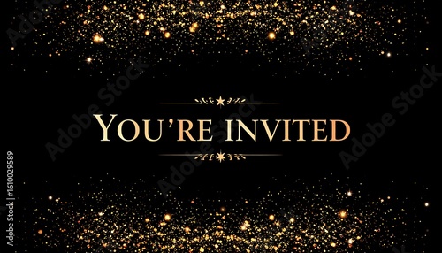 Glittering invitation backdrop