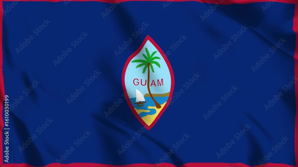 Guam Flag 4K Animation Island Emblem in Motion