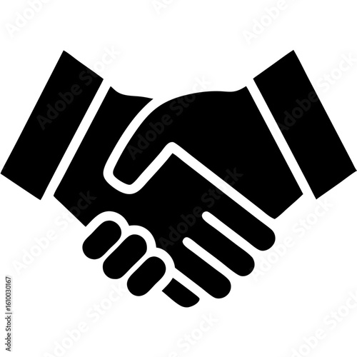 Handshake business deal solid color icon  
