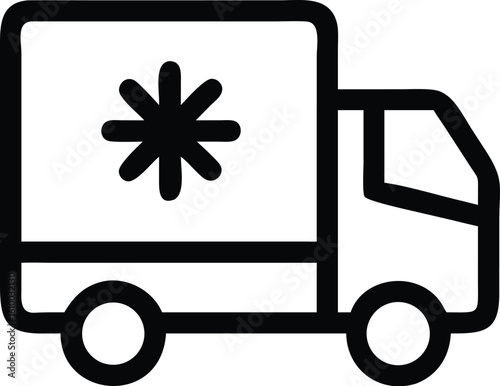 Ambulance Vehicle Icon – Line Drawing