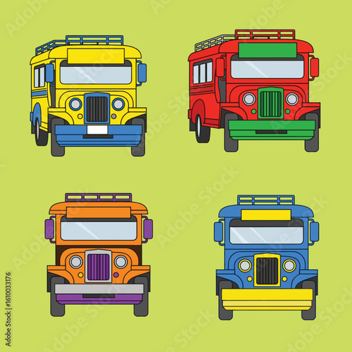 Colorful Jeepneys Transporting People Around a Bustling City