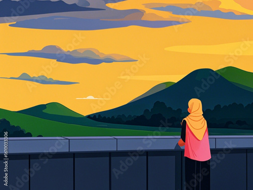 girl on the roof of the house