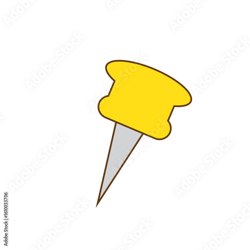 yellow push pin vector illustration 