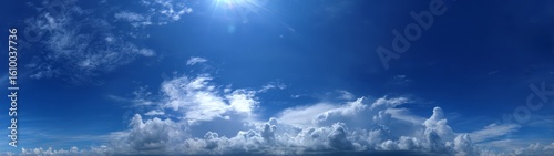 Vibrant cloudscape over ocean hdr 360 degree panoramic view serene nature environment