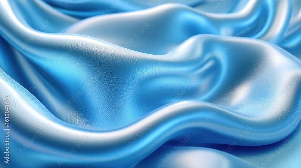 Obraz premium Light blue silk fabric folds