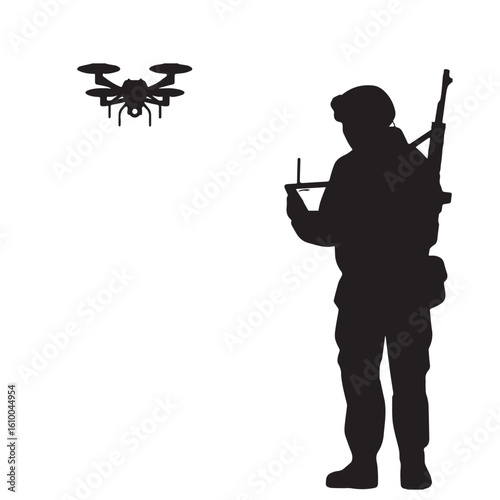Drone logo in vector art drone illustration in black white background