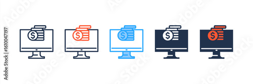 Making Money icon set multiple style collection