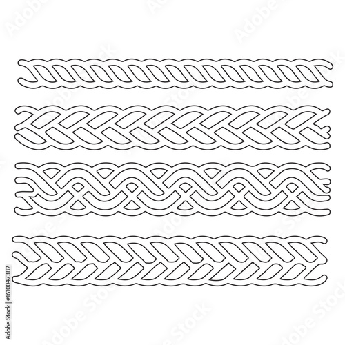 Creative Decorative Braided Borders Seamless Patterns Design