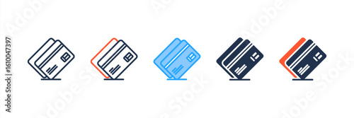 Credit Card icon set multiple style collection