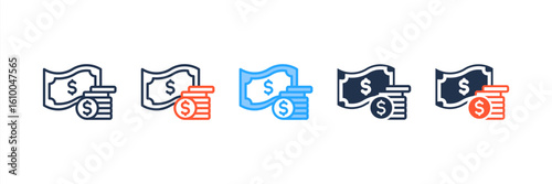 Budget icon set multiple style collection