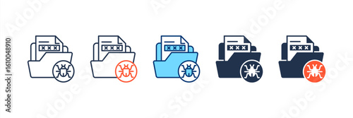 Infected Folder icon set multiple style collection