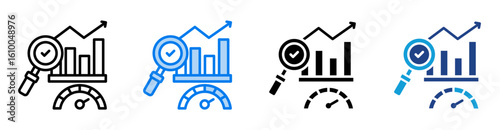 Data comparison icon set multiple style collection